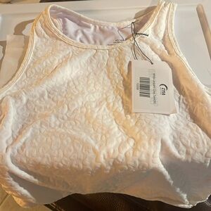 NWT White Leopard Crop Tank (M)